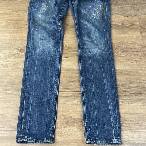 Vince Women’s Mid Rise Skinny Paint Splattered Distressed Jeans, size 28 - Picture 9 of 11